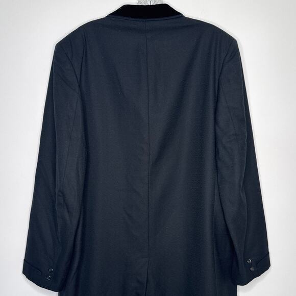 Vintage 1960's Darby Fashion for Rogers Black Wool Overcoat Velvet Collar large - Picture 4 of 14
